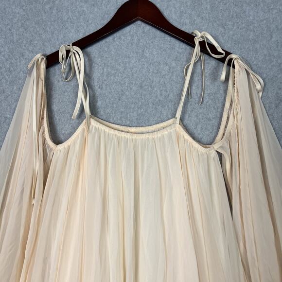 We are HAH Off Shoulder Long Sleeve Chiffon Mini Dress Size M/L - Picture 2 of 7